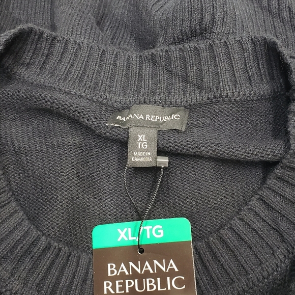 New Banana Republic Women's Black Dark Blue Knit Sweater Size XL - Picture 7 of 13